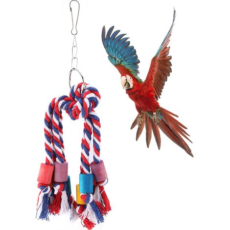 Corde en coton d'escalade pour perroquets, jouet résistant et Durable pour oiseaux (1/5)