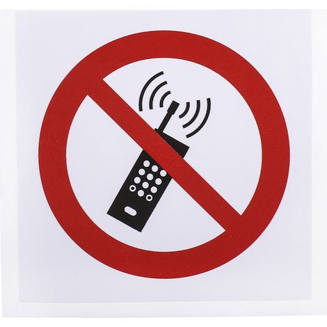 Panneau interdiction, avec pictogramme : Interdiction d'activer les téléphones mobiles ( Prix pour 1 )