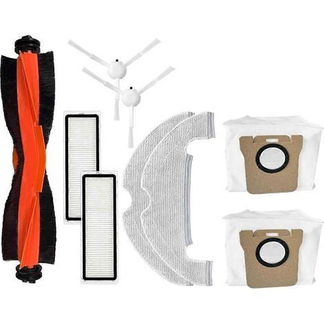 Pour aspirateur robot Xiaomi X10 / B102GL : rouleau, filtre HEPA, chiffons de nettoyage, sac à poussière de rechange (1/5)