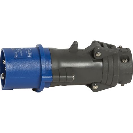 fiche droite male 63 ampères 2p+t ip44 bleu - legrand hypra 53642 (1/2)