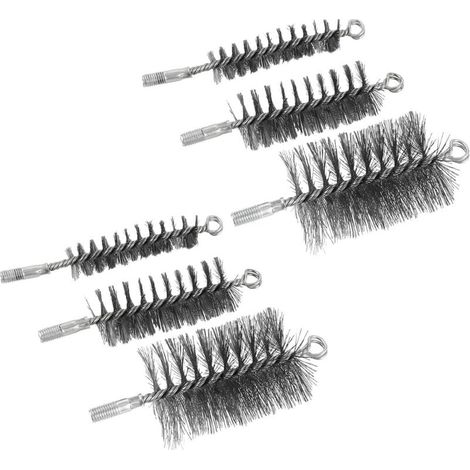6 Pièce Brosses de Ramonage, Cheminée Brosse (30 mm, 50 mm, 80 mm), Brosse de Cheminée en Acier pour Tuyau et Cheminée (1/4)