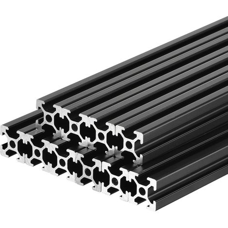 Profilé en Aluminium à Rainure en T 2020 de 100 mm Noir, pour Imprimante 3D et Machine de Gravure Laser - Lot de 10 Pièces