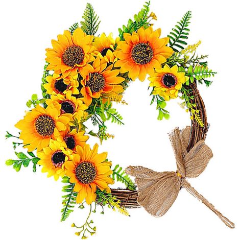 Couronne florale artificielle à suspendre au mur (1 pièce) (1/5)