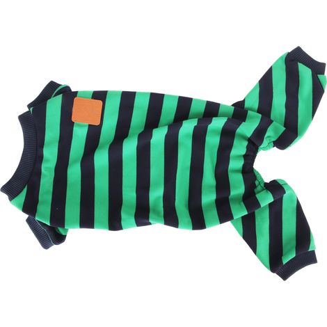 Pyjama rayé pour chien, élégant, mignon, extensible et respirant, idéal pour la maison et le quotidien (taille M). (1/5)
