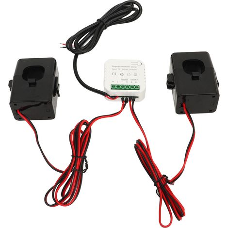 Moniteur d'énergie intelligent WiFi, compteur d'électricité monophasé à pince avec transformateur de courant 2 200 A, 90-250 V CA