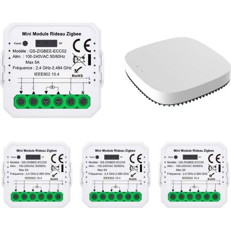 Modules Interrupteur pour Volet Roulant Zigbee (4 pièces) + 1 pa