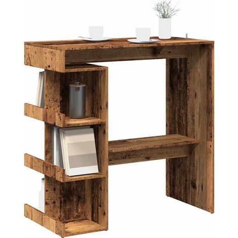 Bartisch mit Regal Altholz-Optik 100x48x101,5 cm
