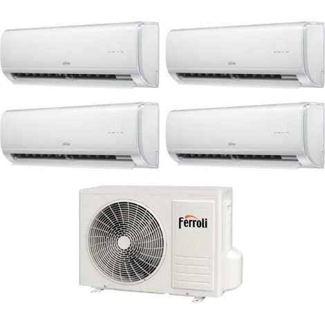 Ferroli Giada M 9000+9000+12000 btu Quadri Split Inverter Aire Acondicionado con 28-4 Wi-Fi Integrado Alexa y Google HOME 9+9+12 - NUEVO