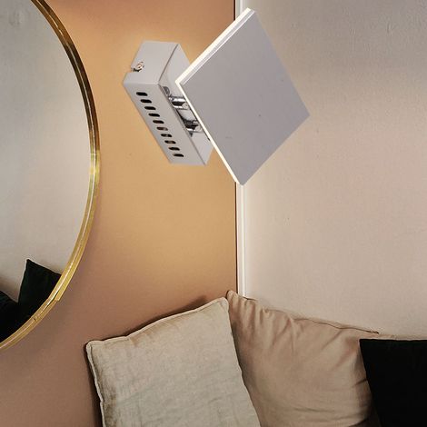 Applique, applique murale, spot, spot, lampe de couloir, lampe de chambre, veilleuse, spot mobile, métal, chrome, verre, 1x LED 5W 400Lm blanc chaud, DxH 15x10cm (1/5)