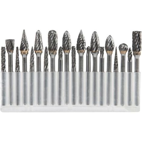 Meuleuses rotatives en carbure de tungstène – Lot de 20 pièces (3×3 mm + 3×6 mm) pour perçage et polissage métal (1/3)