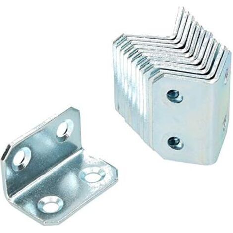 Connecteur d'angle 18 x 18 x 30 mm en acier - Trou de montage - Équerre de meuble - Galvanisé - Charge lourde - Équerre de montage - Angle de chaise (25)-NANOTEH (1/5)