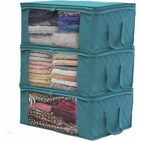 Lot de 3 sacs de rangement pliables pour vêtements ou sous-lit (1/5)