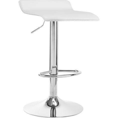 Tabouret de bar 4Rico QS-B08 en similicuir blanc (1/5)