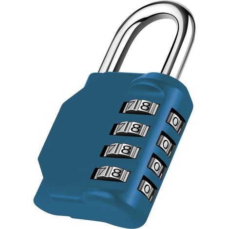 Cadenas à combinaison 4 chiffres résistant aux intempéries pour casier, salle de sport, école, clôture, bleu paon