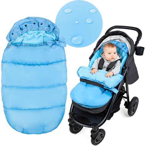 Sac de couchage pour siège de poussette pour les promenades hivernales et automnales, sac de couchage d'emmaillotage bleu (1/5)