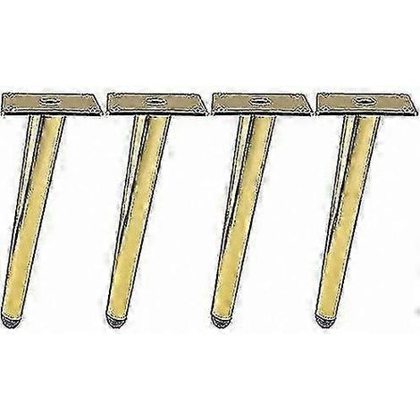 Ensemble de pieds de meubles en métal doré (4 pièces), 15 cm de haut, convient aux tables, armoires, canapés, etc. (1/5)