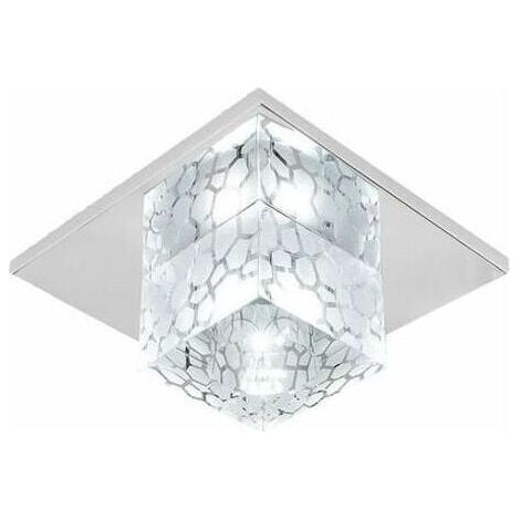 Crystal Cube Ceiling Light 5W 12cm White Ceiling Lamp Lighting for Entrance, Living Room, Bedroom and Dining Room - Clear (1/2)