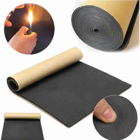 Insonorisation de voiture insonorisante isolation phonique insonorisant mousse acoustique anti-bruit coton auto-adhésif insonorisant à cellules thermiques, 1 rouleau 200 cm x 50 cm, 3 mm (1/5)