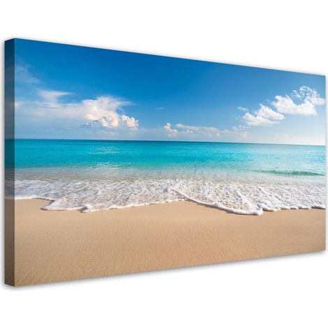 Tableau déco Bleu Paysage de plage 100x50 (1/5)