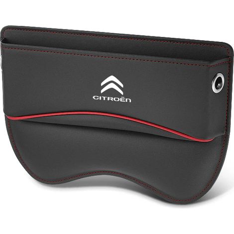 Boîte de rangement en cuir pour siège auto (noir) compatible avec Citroën Berlingo, Saxo, C3, C5, C4, C1, C2, DS3, Grand Picasso, Elysée G. (1/4)