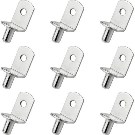 Lot de 40 Goupilles d'Étagère en Métal, Taquets en L pour Tablette, Supports Murales pour Étagères, Cheville Porte-Étagère 5mm, Quincaillerie de Rangement (1/5)