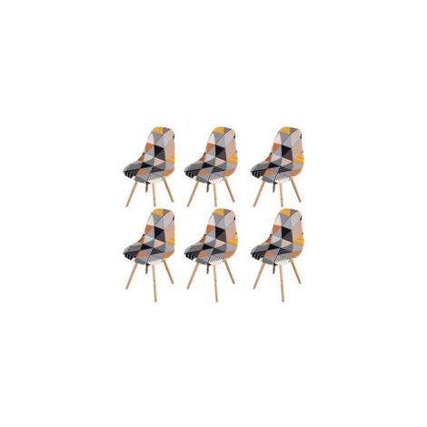 Housse de Chaise Scandinaves Lot de 6, Extensible Housse de Chaise de Salle à Manger, Universelle Couverture de Chaise sans Accoudoirs pour Décoration de Salon Cuisine Maison