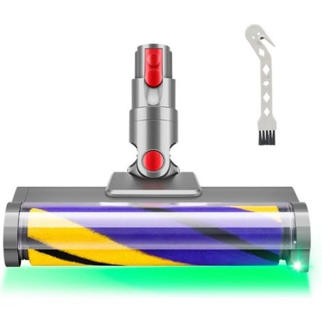 Tête de brosse à rouleau souple LED compatible avec les aspirateurs sans fil V10 Slim/V12 Slim. Pièces avec voyant LED vert. (1/5)