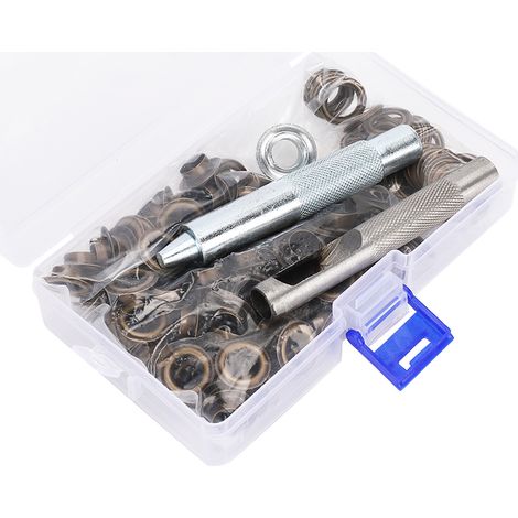 Kit de 100 outils de poinçonnage pour œillets ronds en bronze, idéal pour la fabrication d'œillets pour vêtements, sacs et publicité. (1/5)