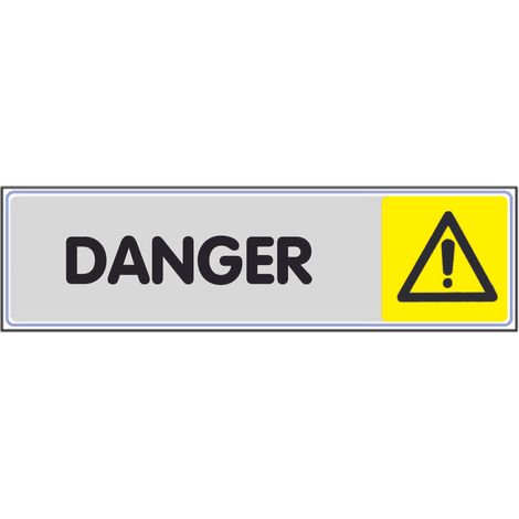 Plaque de porte Danger (texte) - couleur 170x45mm - 4032788