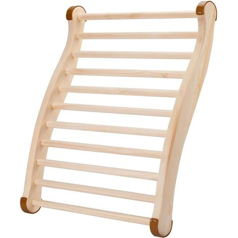 Sauna-Rückenlehne aus Holz – 1 Stück – Kiefernholz natur – Ergonomische S-Form – Entspannung und Massage – 50 x 40 cm (1/5)