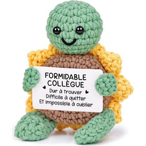 handgehäkelte Schildkröte, weiche Baumwolle, Sonnenblumenmuster, Dekoration für Zuhause oder Büro (1/5)