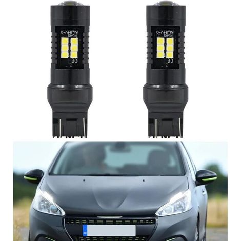7443 7444NA Lampadine LED W21/5W utilizzate per luci di retromarcia, luci posteriori, fendinebbia, DRL, luci diurne, luci dei freni per auto e moto, bianche, 2 pezzi -Crezuo