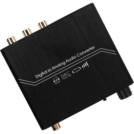 Convertisseur audio numérique-analogique 192 kHz avec réglage du volume convertisseur optique coaxial numérique vers RCA stéréo analogique (prise jack 3,5 mm). (1/5)