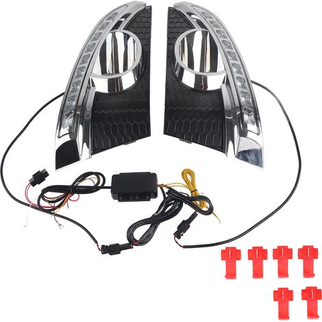 Paire de feux diurnes DRL LED avec clignotant, encadrement antibrouillard pour Captiva 2011-2013 (1/5)