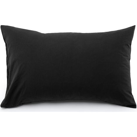Set of 2 Taie Oreiller 40x80 cm, 100% Coton, Taie d'oreiller avec Fermeture éclair Très Douce, Convient Aux Personnes Souffrant D'allergies, Noir (1/5)