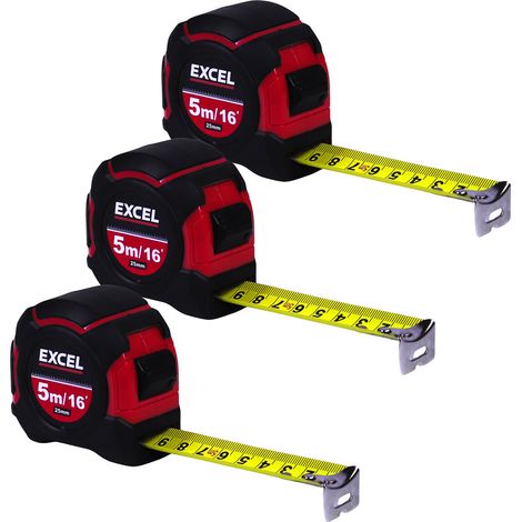 Excel Tape Measure 5m/16ft Pack of 3 (1/5)