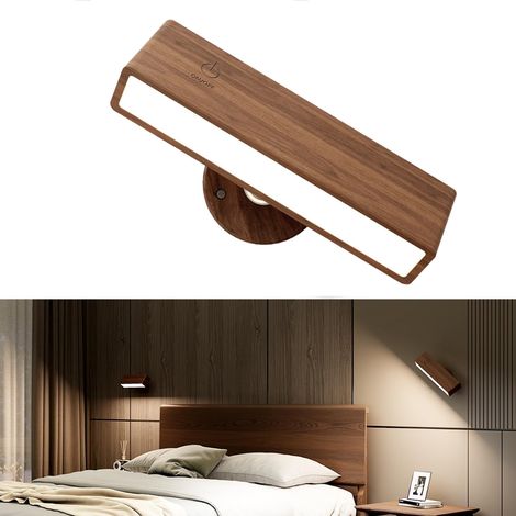 Applique murale Rechargeable, applique murale à piles à intensité variable, applique murale rotative sans fil, lampe de chevet sans fil (1/5)