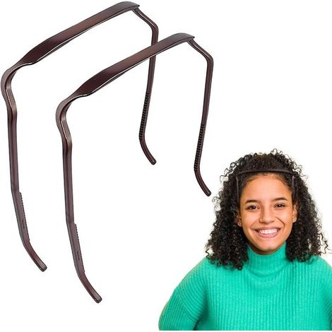 2-teiliges Stirnband im Sonnenbrillen-Stil mit Kronenmotiv – Braun (1/5)