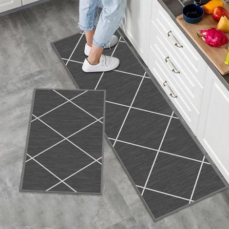 Ensemble de tapis de cuisine antidérapants 2 pièces, salle à manger et entrée, 40 x 60 cm + 40 x 120 cm (1/5)