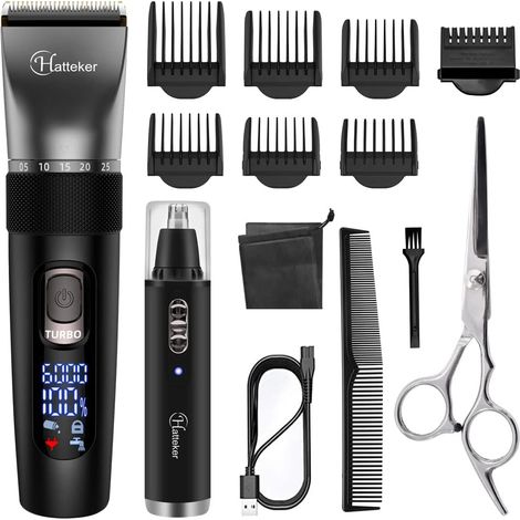 Wireless Hair Trimmer Beard Trimmer Hair Cutting Kit For Men Women Children Barber Clippers Hair Trimmer Nose IPX7 Waterproof Professional (1/5)