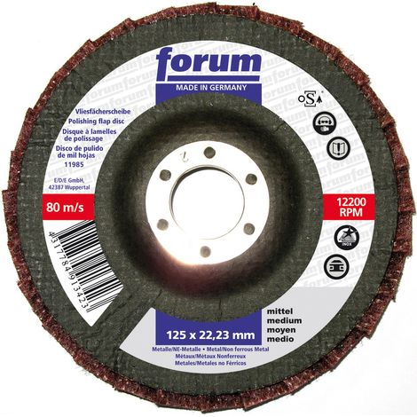 Meule-éventail non-tissée Ø 115 mm (13300 tr/mn), bombée, Degré de finesse : moyen (1/2)
