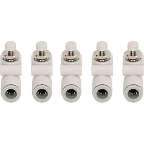 Jeu de 5 vannes de régulation de débit d'air PVC, raccord pneumatique rapide pour tuyaux et outils de ventilation (1/5)