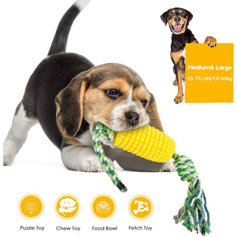 Jouet Pour Chien - Epis De Mais En Caoutchouc Naturel - Pour Soins Dentaires Et Mastication Intensive - 1 Pièce (1/5)