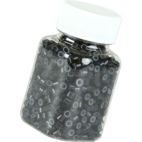 500 anneaux silicone double couche pour extensions de cheveux, perles micro-links robustes, fixation ferme, usage salon, lot de 500 pièces (1/5)