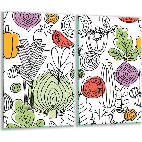 Tablero de corte de vidrio 2x 30x52 verduras (1/5)