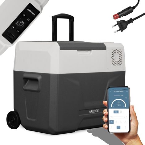 AREBOS Caja refrigerada 39L con ruedas coche nevera APP congelador caja camping (1/5)