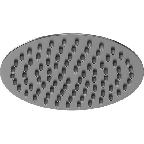 Colore Round Gunmetal Grey 200mm Thin Fixed Shower Head (1/5)