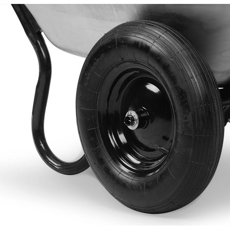 2 wheel galvanized steel wheelbarrow 100l 150kg capacity (1/5)