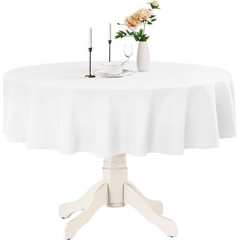 Romanstile Nnappe ronde blanche 240 cm anti-taches nappes moderne décoration table 12-16 places extérieur anniversaire banquet jardin restaurant bar (1/5)