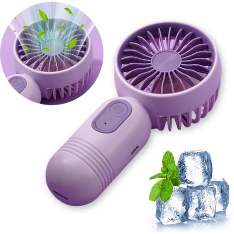 Ventilador portátil mini DIYOO, recargable por USB, de bolsillo, batería de 400 mAh, diseño atractivo, 3 velocidades ajustables, ideal para exteriores, hogar, oficina y viajes - Blanco